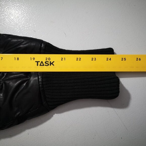 Old Navy Ladies Size Medium Shiny Black Fleece Lined Puffer Bomber Jacket - Picture 11 of 12